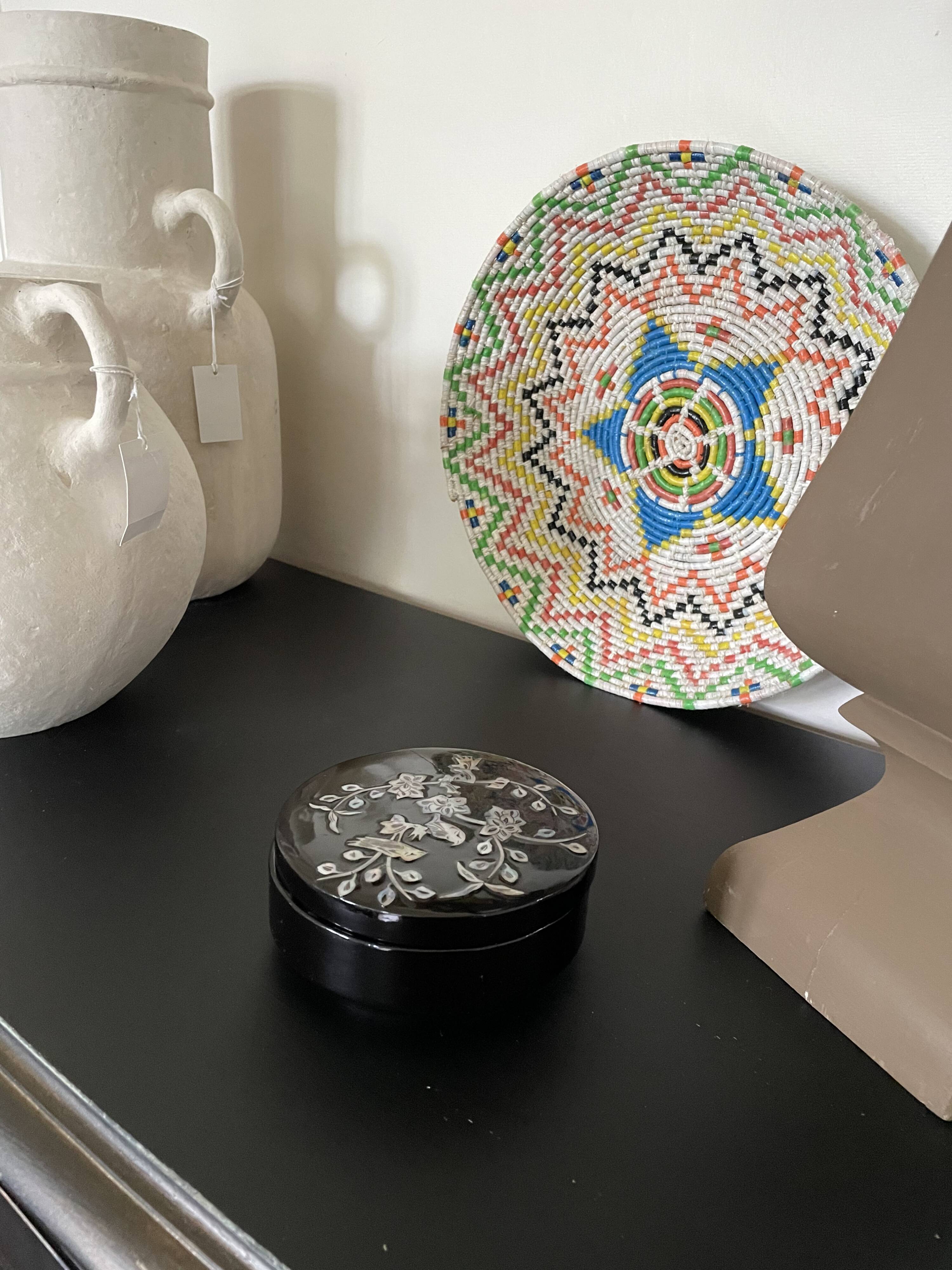 Japanese lacquer and mother-of-pearl jewelry box