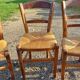 6 chaises anciennes en bois et paille