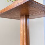 Vintage solid oak saddle plant holder