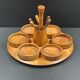 Serving tray, vintage olive wood servant