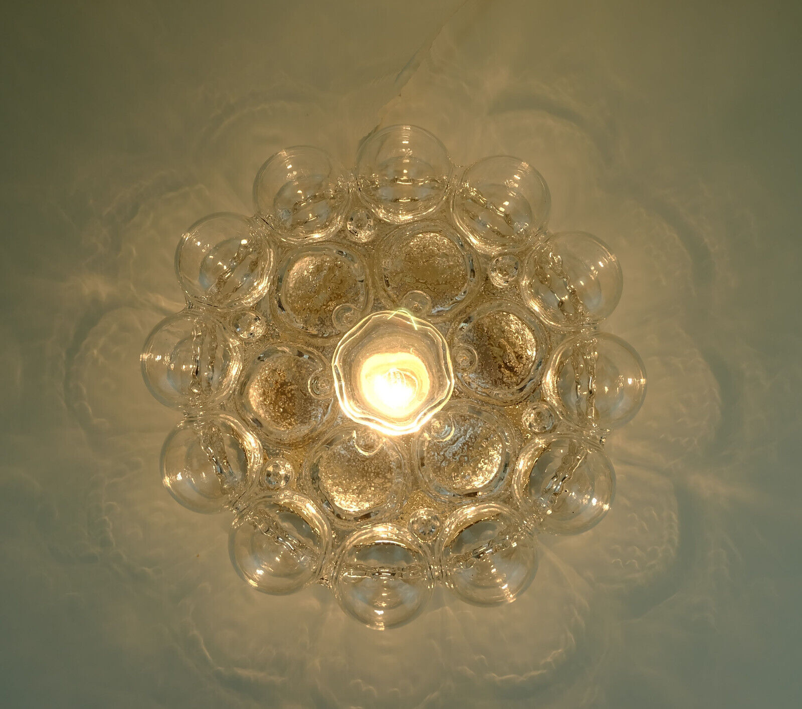 Plafonnier en verre et métal par Helena Tynell pour Limburg années 1960