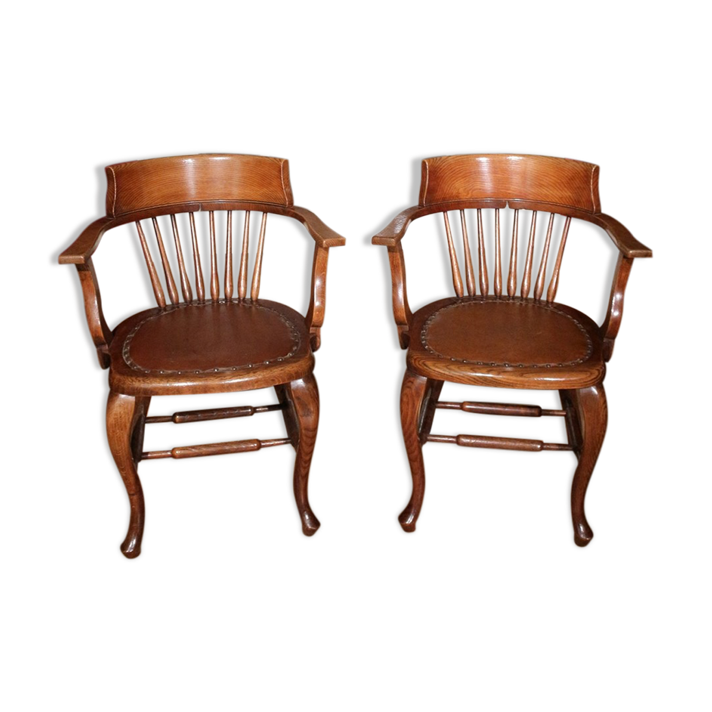 Set of 2 oak office chairs