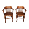 Set of 2 oak office chairs