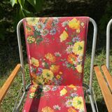 60s floral camping folding chairs