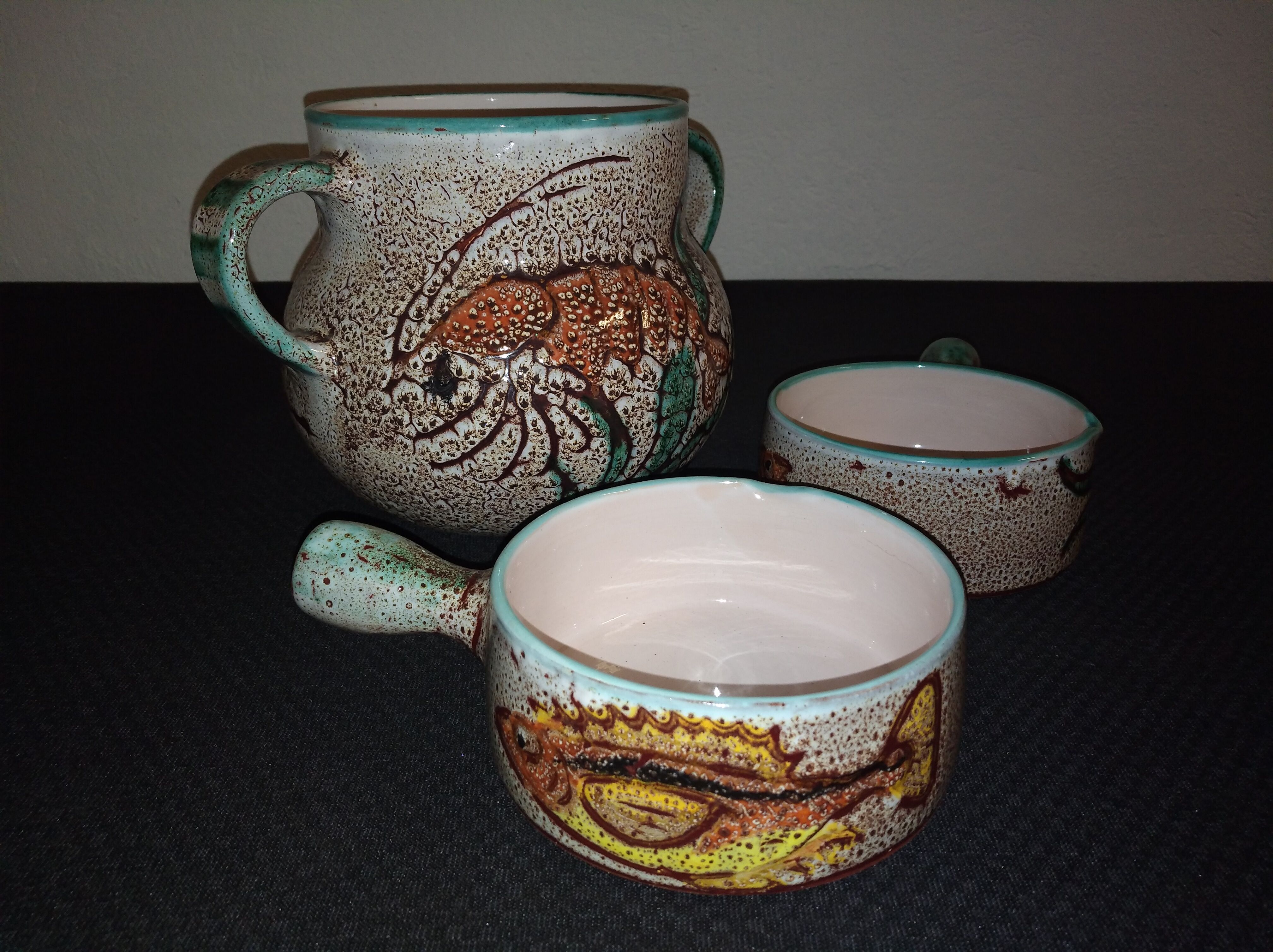 Vallauris ceramic fish soup service