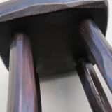 4 vintage brutalist solid wood bar stools