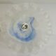 Vintage Murano blown glass suspension lamp with blue and white shell.