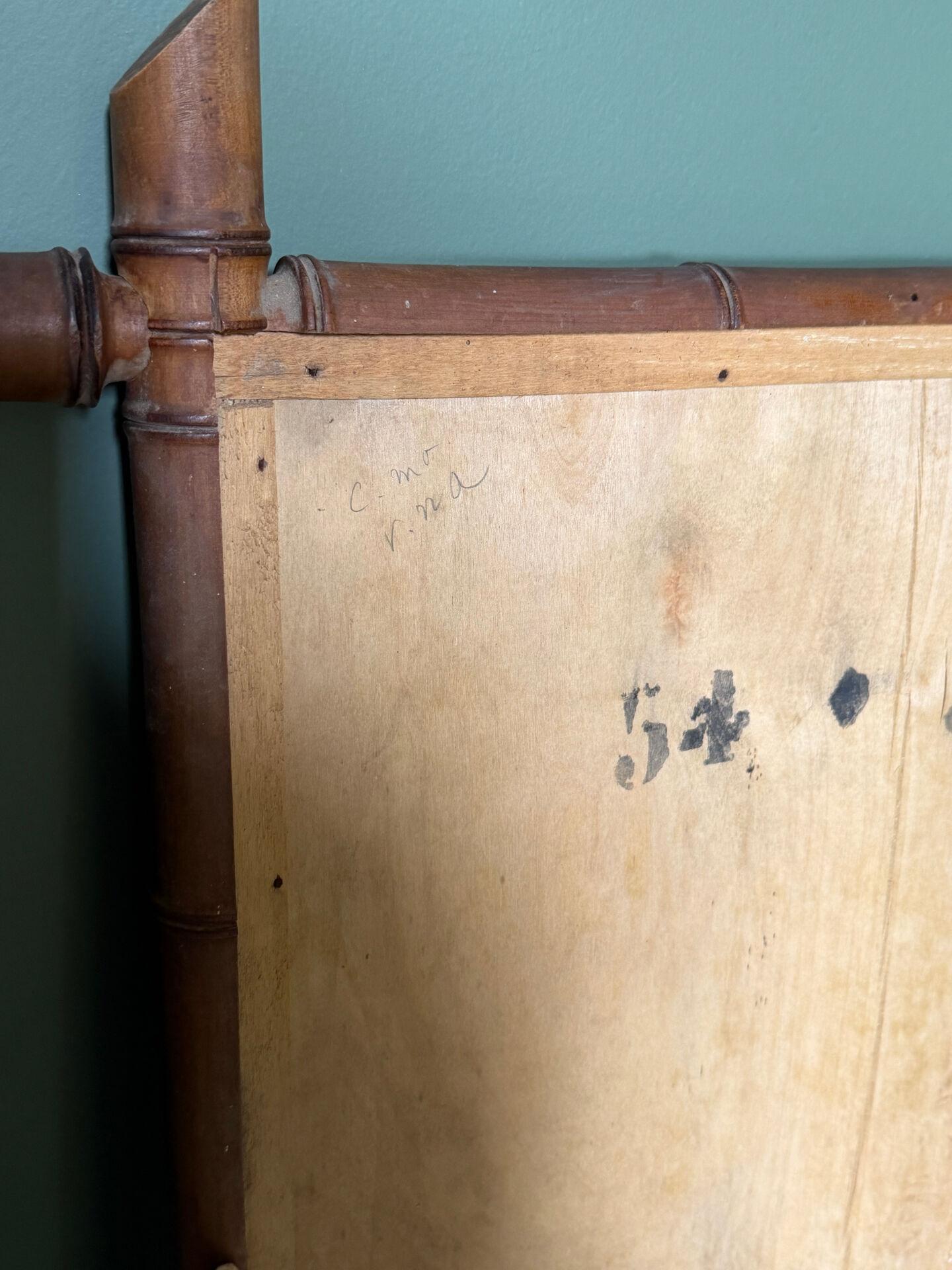 Large vintage bamboo mirror