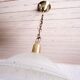 Suspension dome in satin and brass glass