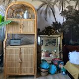 Vintage rattan bookcase