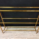 Shelf glass and golden brass