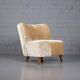 Fauteuil scandinave en velours à poils longs