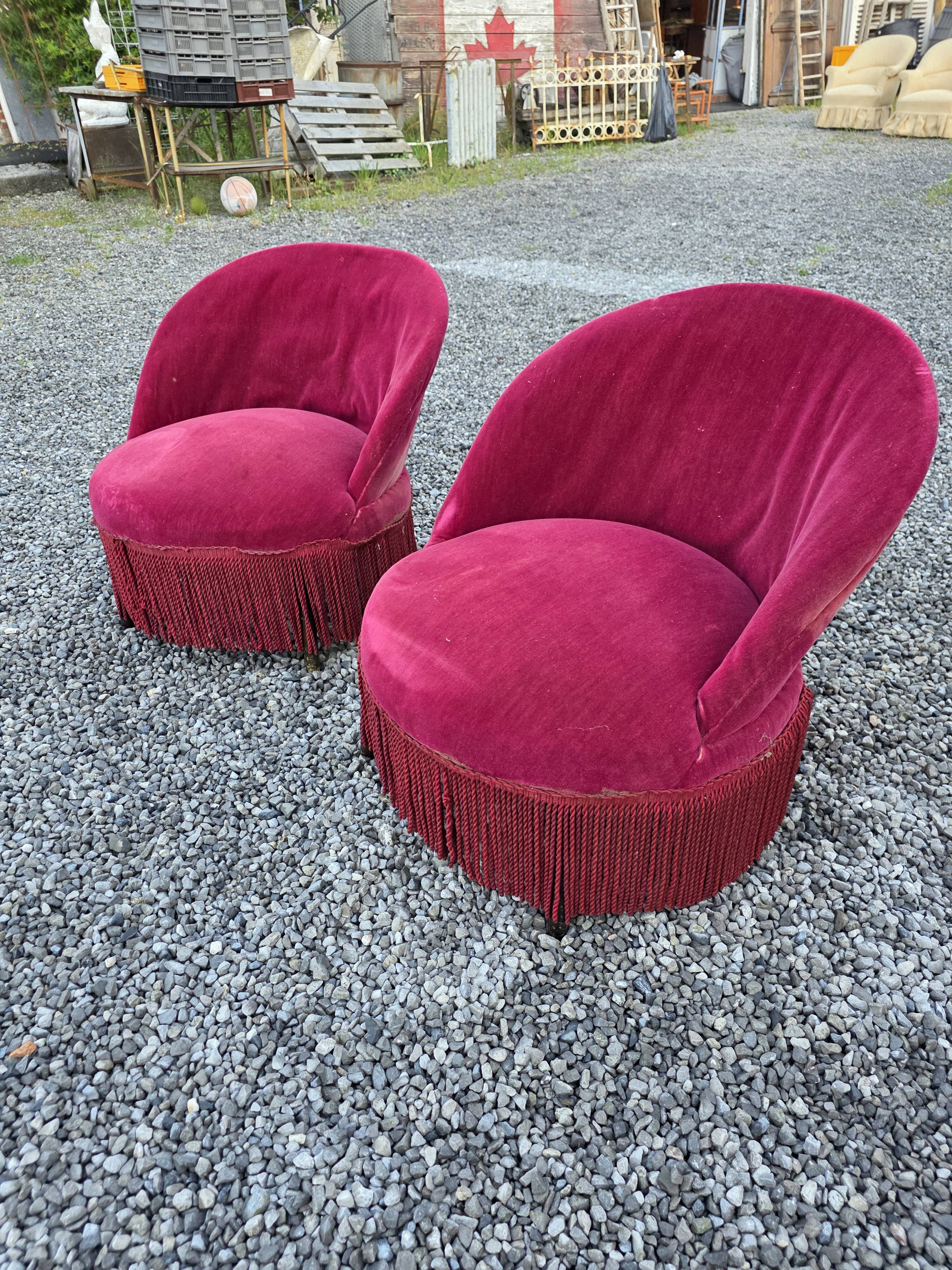 Pair of antique frog chairs