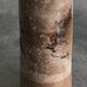 Vase vintage forme rouleau en grès émaillé beige/marron