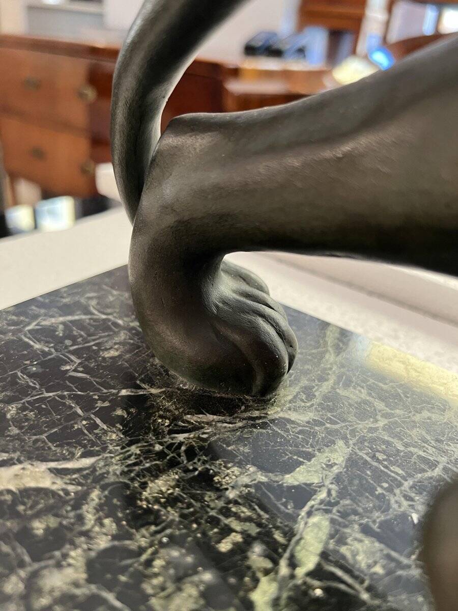Secondo, Art Deco Panther, 1930, Bronze with Marble Base