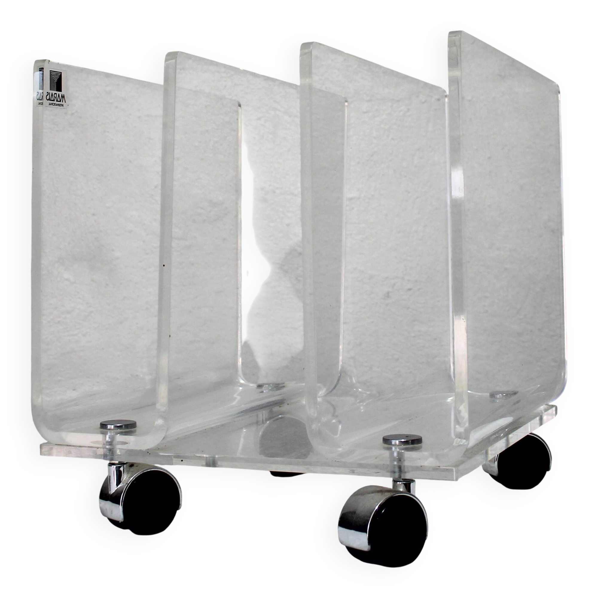Plexiglass magazine rack 1970