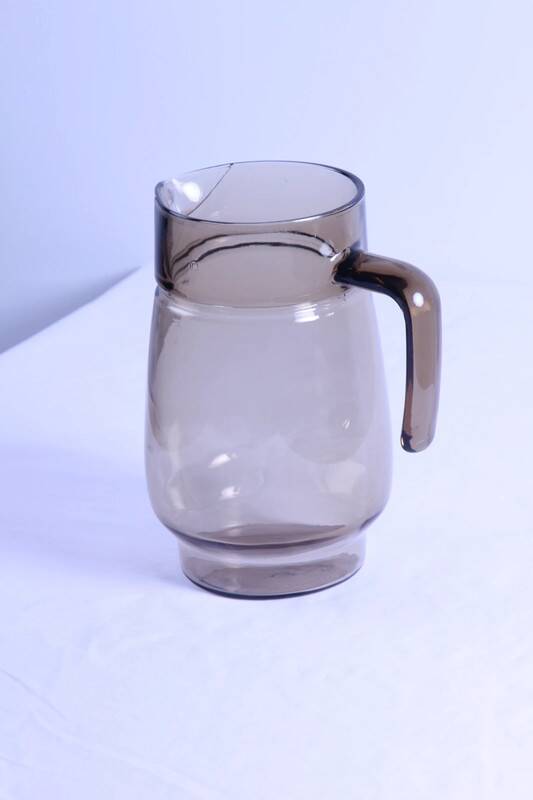 Vintage pitcher, smoked glass, grey/grey brown