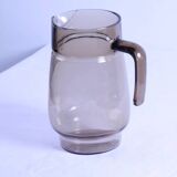 Vintage pitcher, smoked glass, grey/grey brown