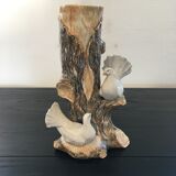 Vase of 2 doves in slip
