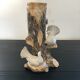 Vase with 2 doves in slipware