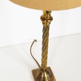 Paire de lampes de table à colonne en laiton vintage par Kullmann