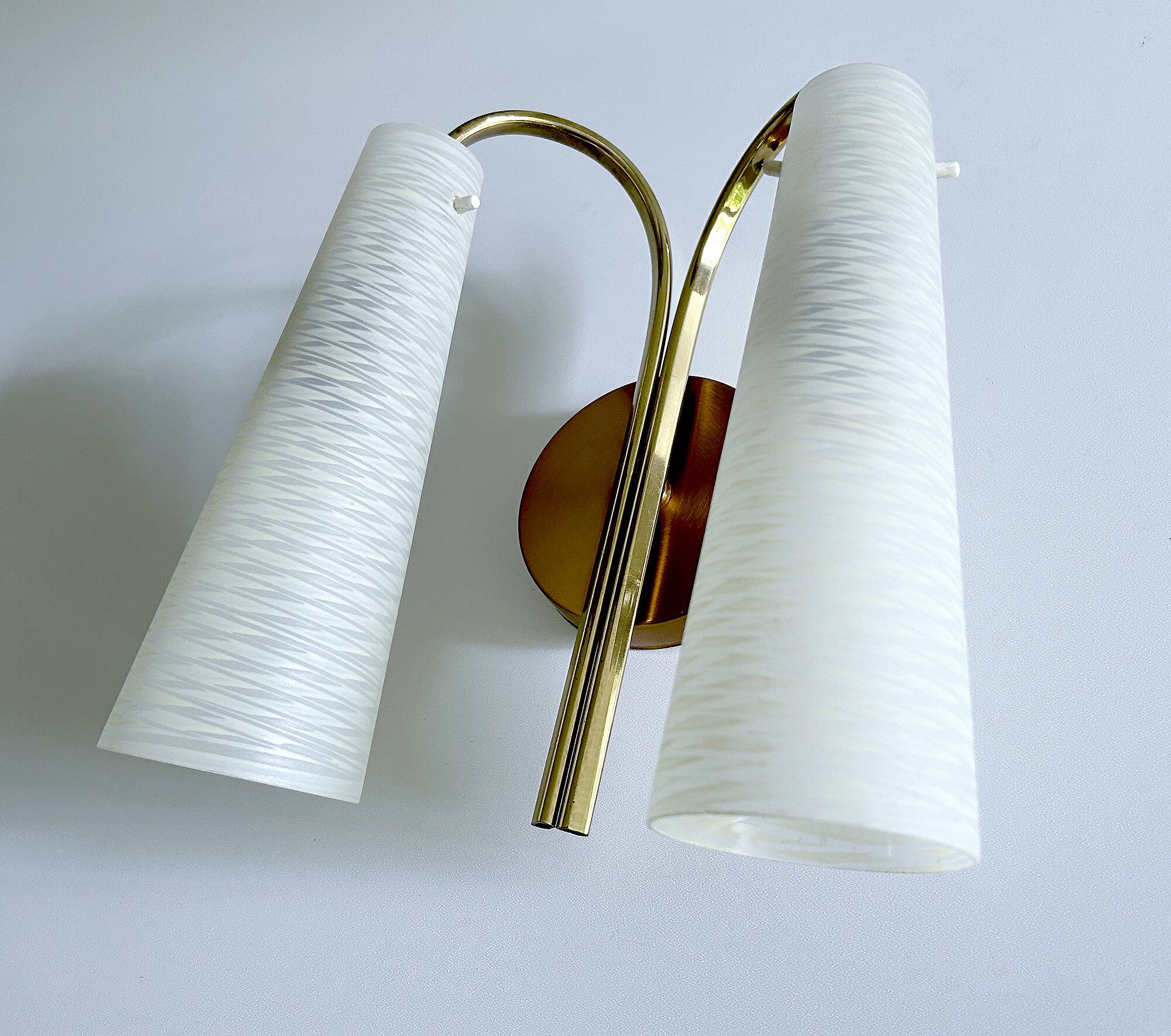 Vintage Italian Double Glass Sconce