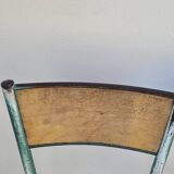 Pair of vintage Mullca metal school chairs 1950s