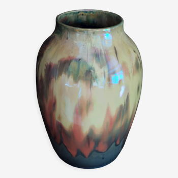 Vase en grès émaillé flammé