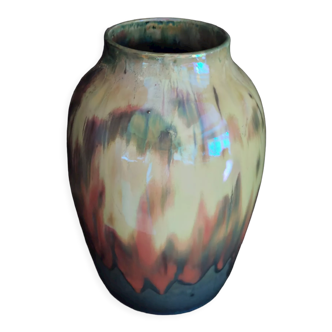 Vase en grès émaillé flammé