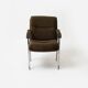 Aluminum and brown teddy fabric armchair, Germany, 1970s