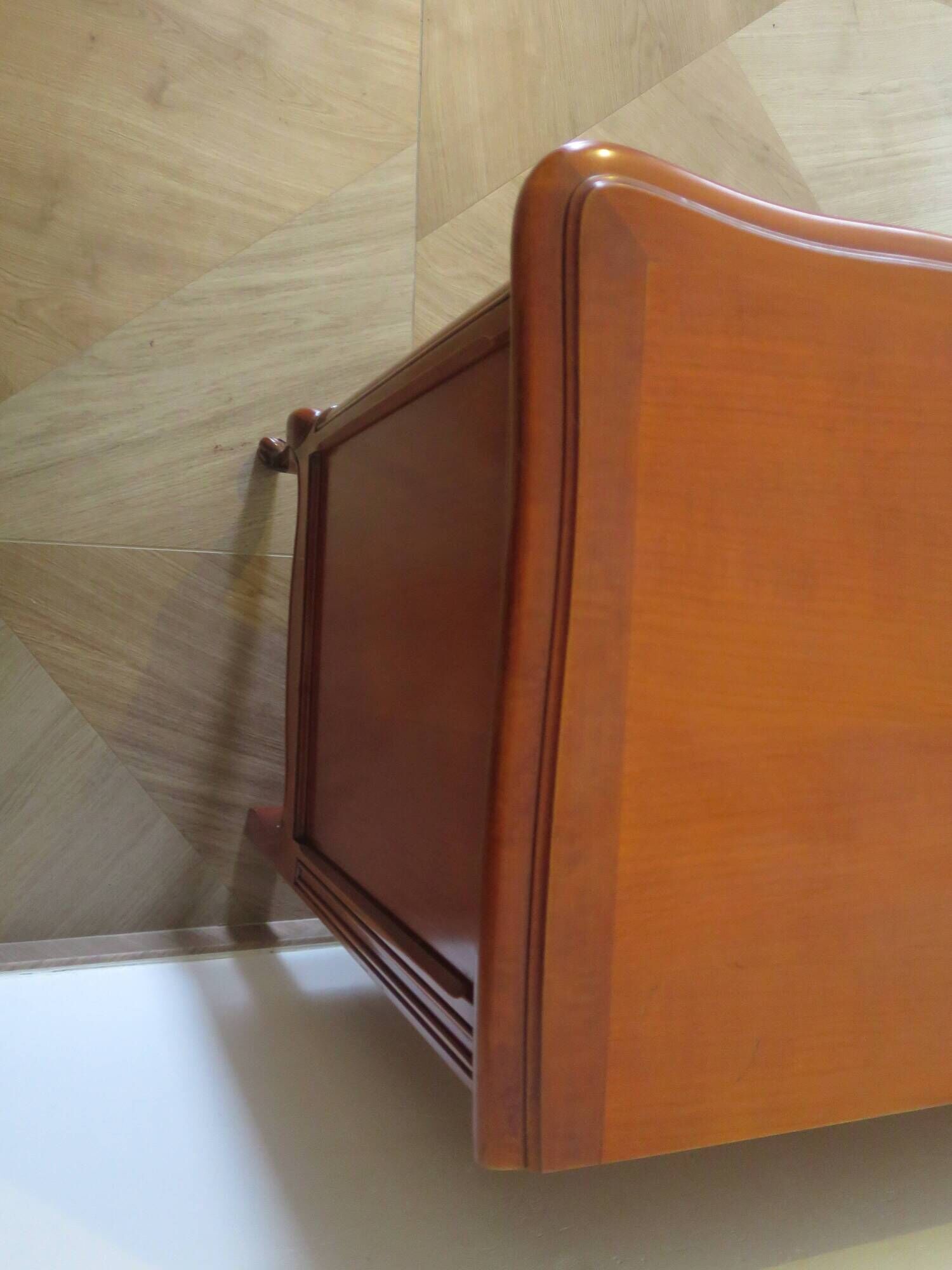 3-drawer chest of drawers in Louis XV style cherry wood, 1980s