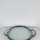Vintage silver metal and glass tray