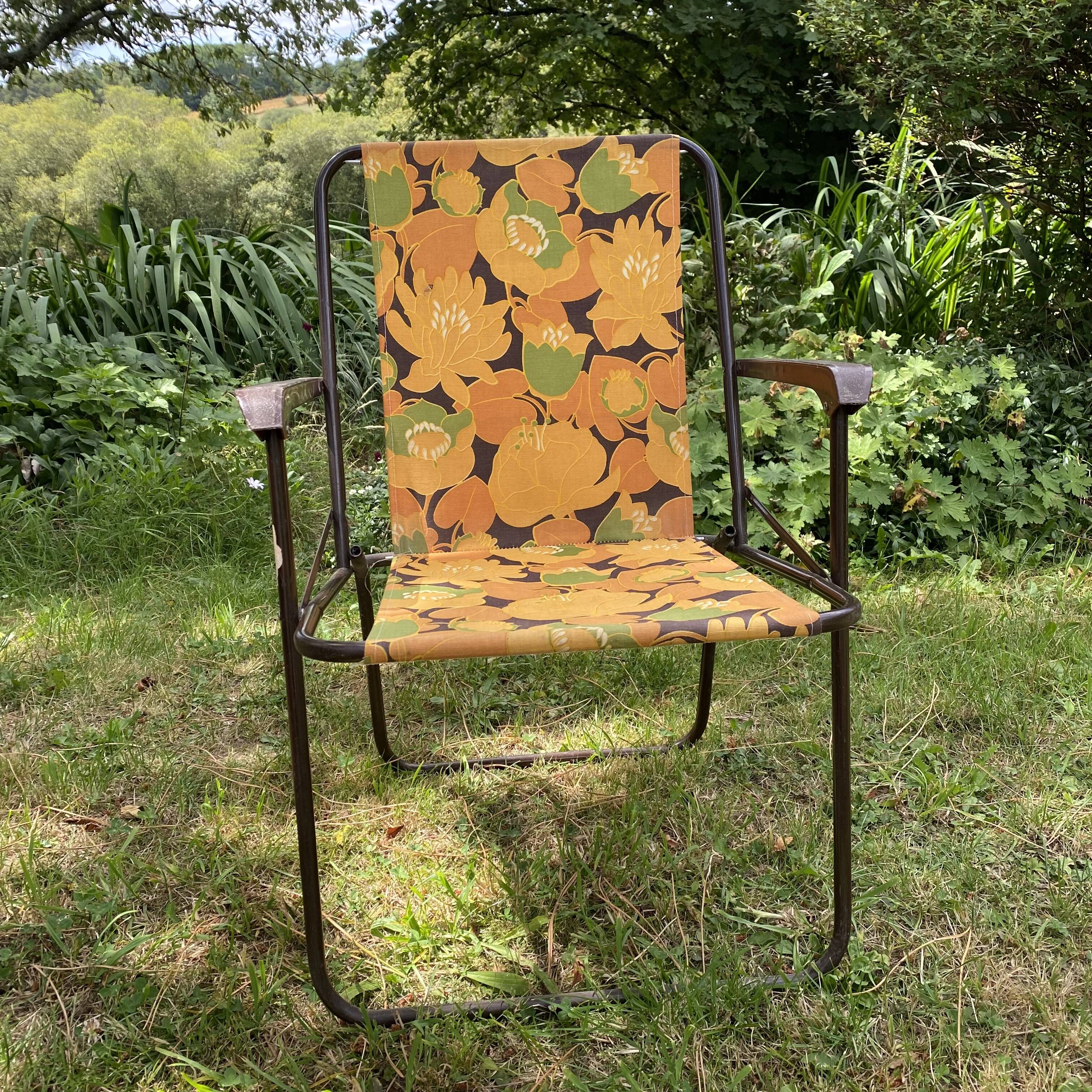 Chaise de camping vintage