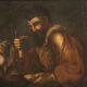 Antique painting from 17th century, interior of a tavern