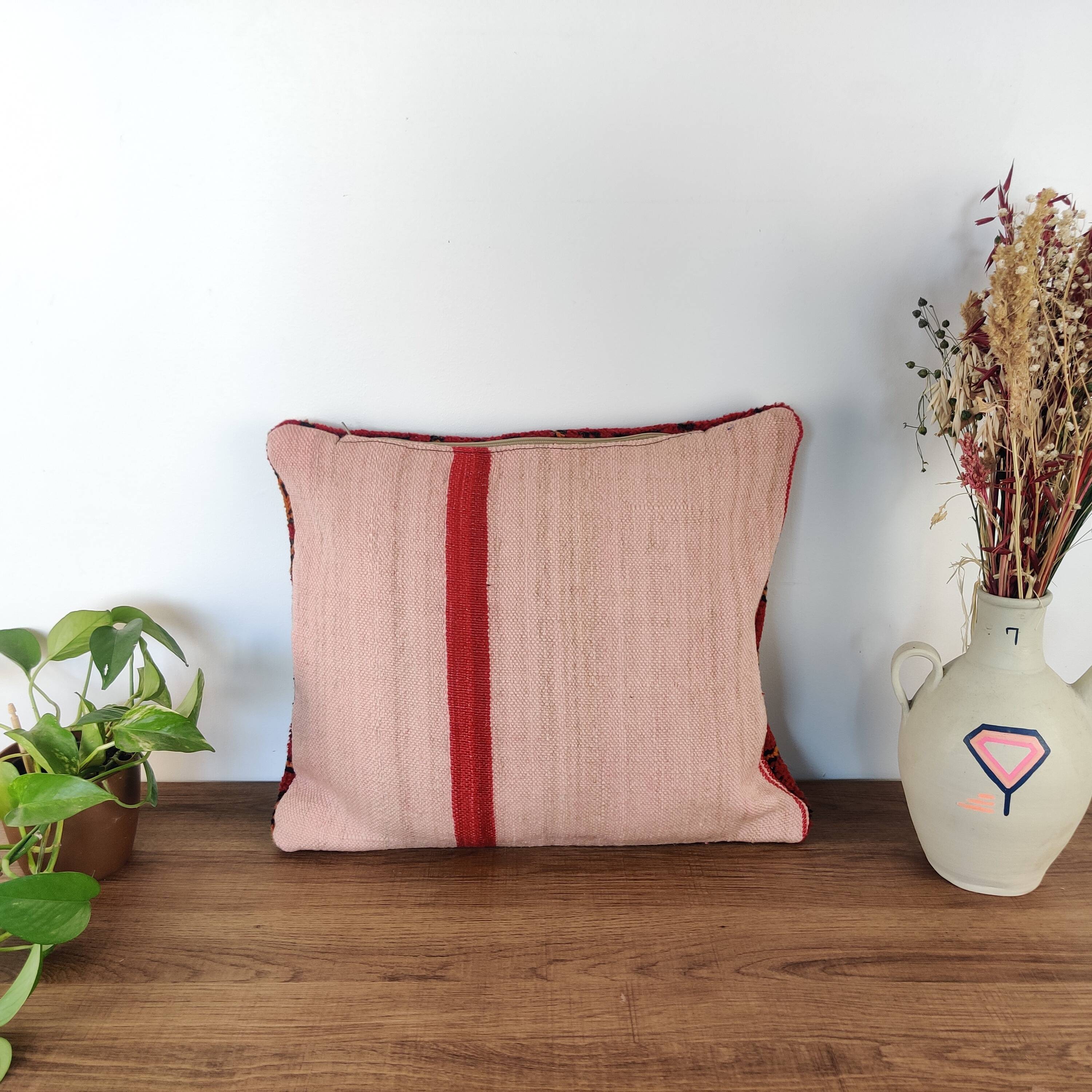 Moroccan ethnic red cushion