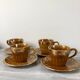 Vintage set of 4 cups and saucers with defects Lunéville Louis XV Honey