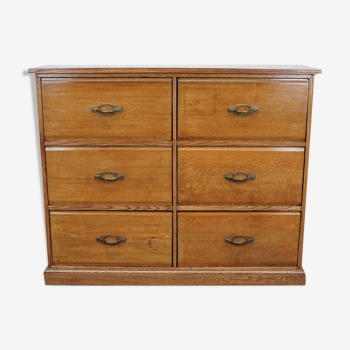Chest of drawers in oak apothecary France 1930s