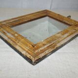 Ancien miroir piqué peinture d'époque patine usée
