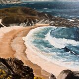 Oil on canvas seaside landscape