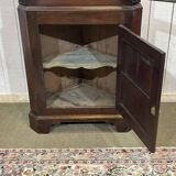 Encoignure anglaise XIXème en noyer, acajou et chêne