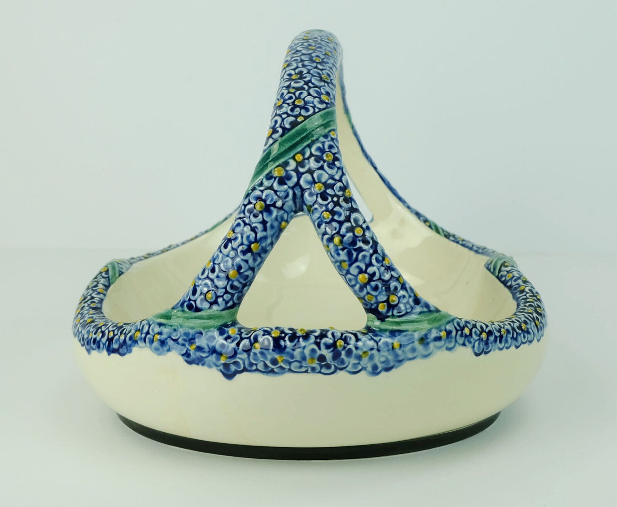 Majolika karlsruhe bowl ceramic basket art nouveau w.süs