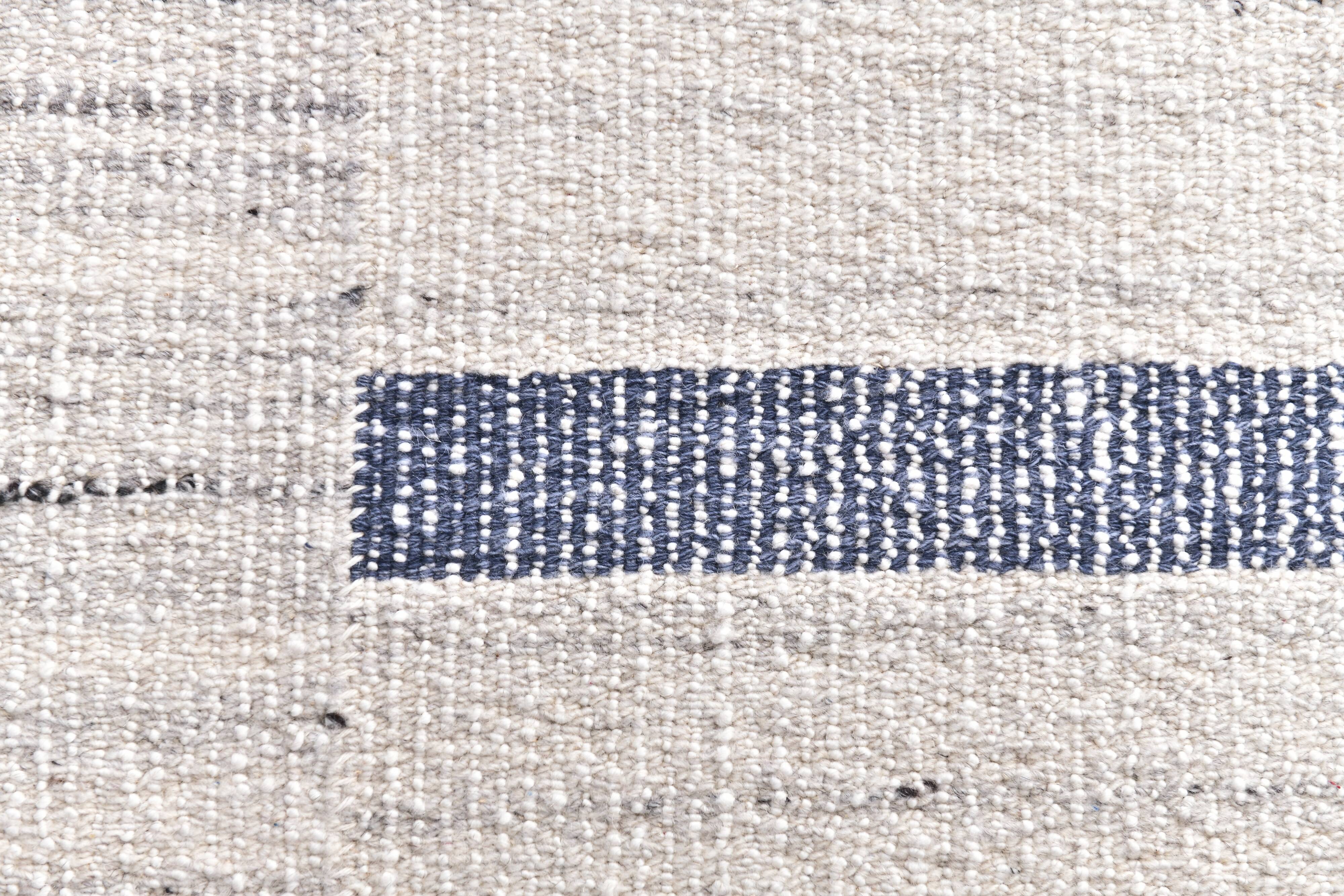 315x210 cm cream Blue kilim carpet, wool hand made blue kilim rug.