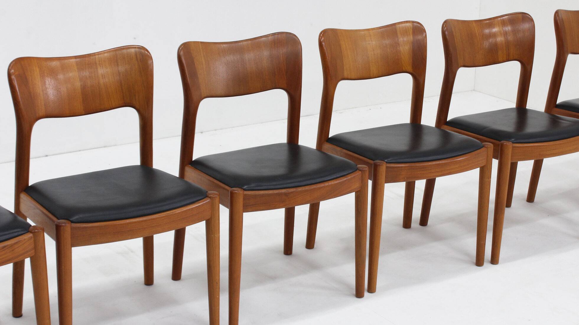 Vintage Danish dining chairs by Niels Koefoed 1960s teak set of 7