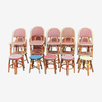 Lot of bistro chairs and stools