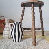 Antique wooden tripod stool - turned legs