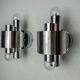 Pair of wall lights from Sciolari, chrome-plated metal, Italy, 1970