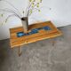 Rattan and ceramic coffee table, 60s