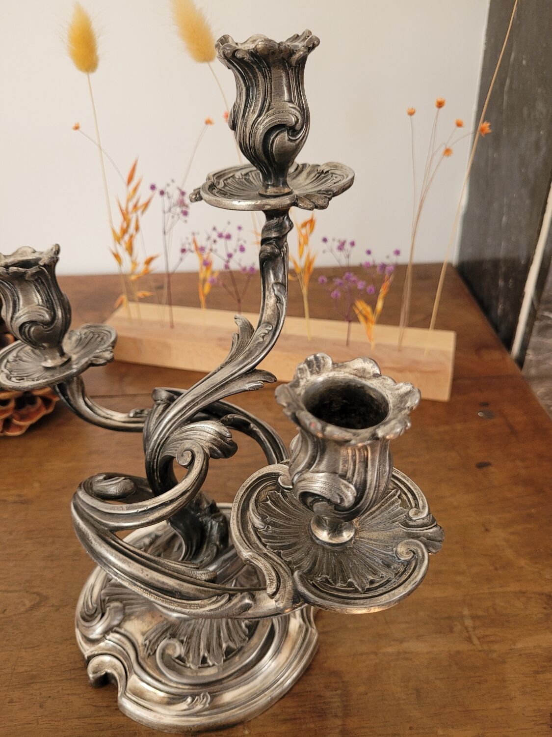 Candelabrum / Chandelier with 3 lights by Saglier Frères
