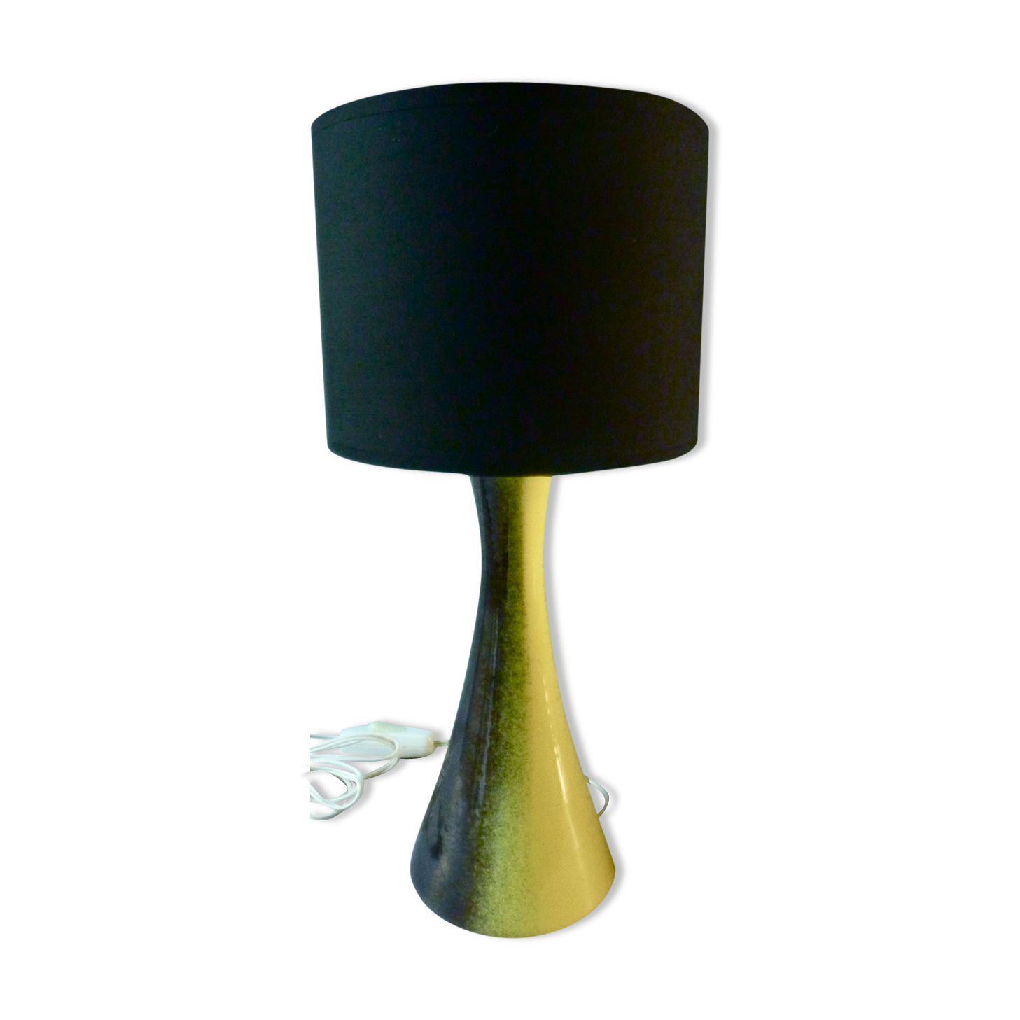 Lamp black and yellow ceramic 70s