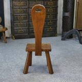 Brutalist chair in solid oak, 1950s